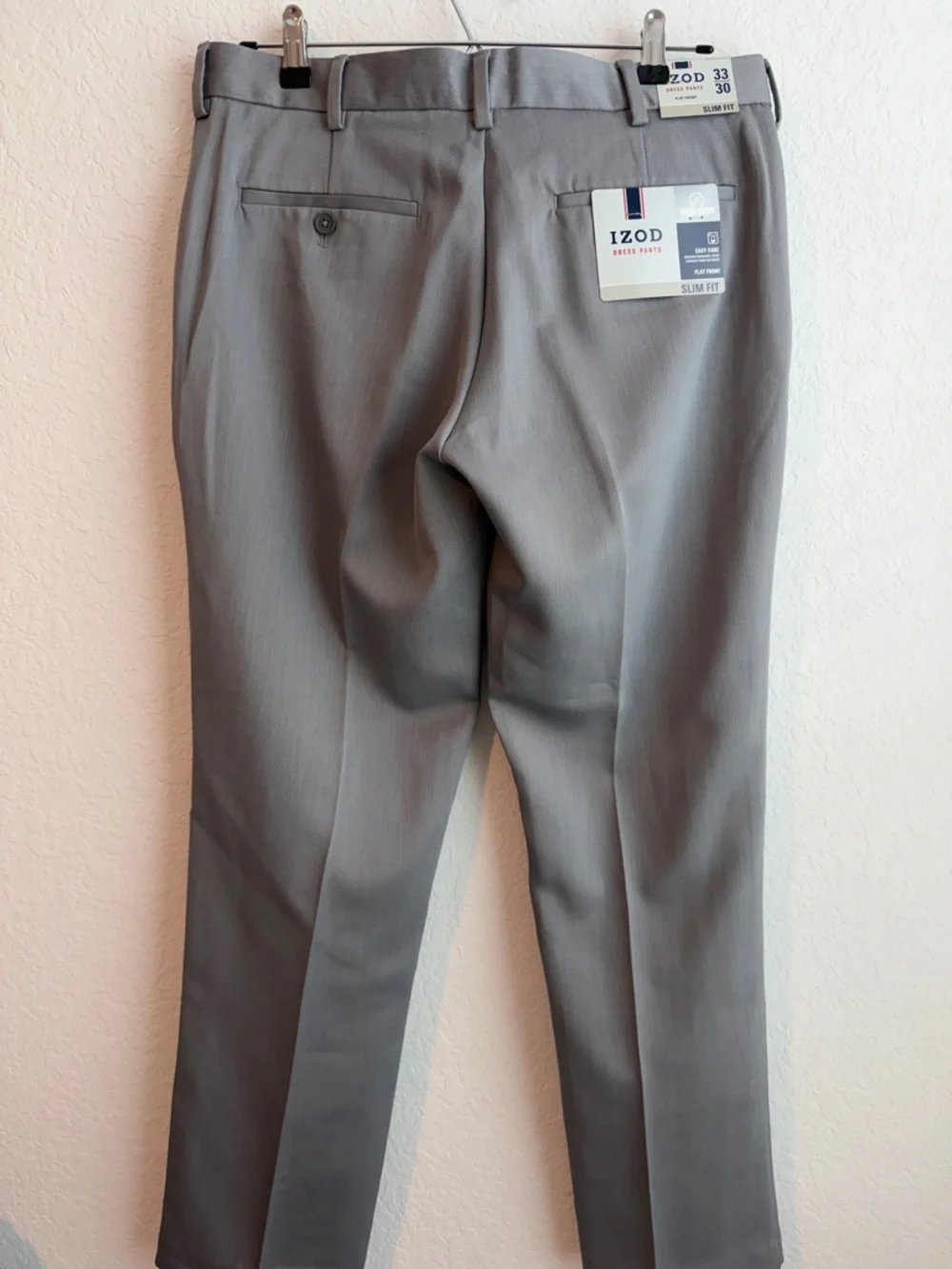 Izod Slim Fit Easy Care Dress Pants in Gray - Picture 2 of 7